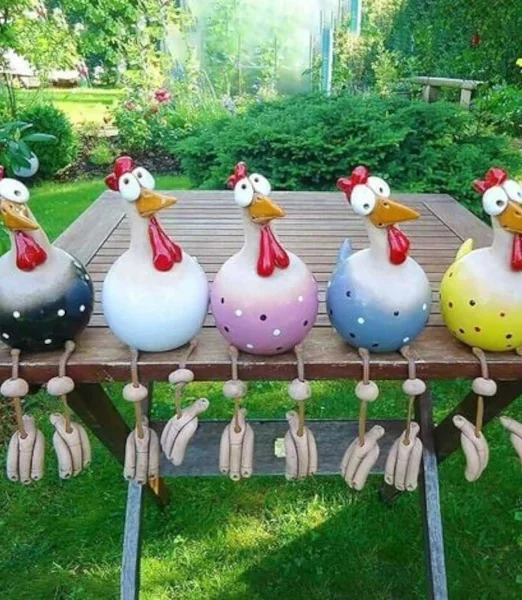 Gartendekoration Hühner Figuren